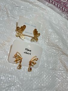Set of 4golden and 2Rosegold stud Anti Tarnish