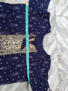 Elegant Navy Blue Printed Kurta
