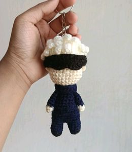 Crocheted GOJO Anime Character Keychain
