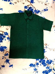 Green Checked Formal Shirt- SOFT COTTON