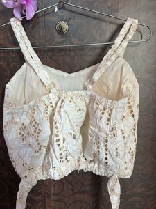 White Lace Crop Top