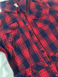 Red Plaid Shirt Dress