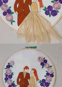 Handmade Wedding Couple Hoop Art