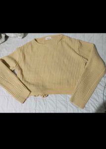 Yellow Knit Sweater with tie back