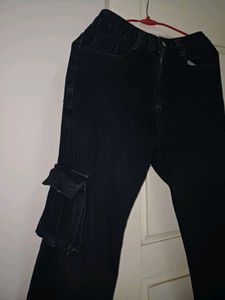 Dark Wash Cargo Jeans