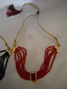 Elegant Beaded Choker Necklace Set