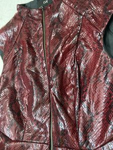Burgundy Faux Leather Dress