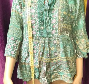 🇬🇧Girls Top Bohemian Print Peplum western Latest