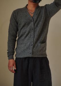 Uniqlo Gray Knit Cardigan Sweater
