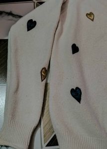 Cute Heart Embroidered Sweater