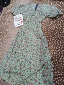 Light Green Floral Midi Dress