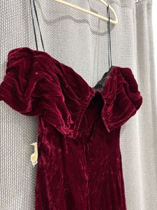 Elegant Velvet Off-Shoulder Gown