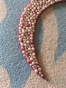 Pearl Embellished Crescent Decor