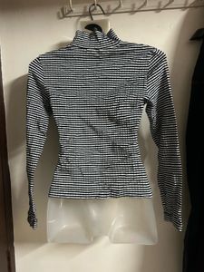 Striped Turtleneck Long Sleeve Top