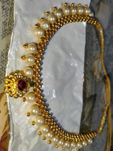 Elegant Gold-Tone Pearl Bridal Choker Necklace