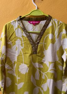 Varyami Yellow Floral Kurta