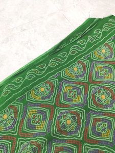 Green Bandhani Saree