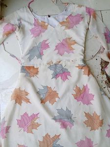 Leaf Print Summer Dress