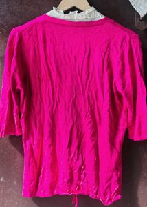 Bright Pink Ruffled Top