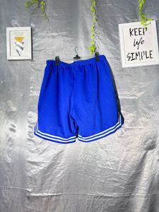 Blue Athletic BASKETBALL Shorts with White Stripes