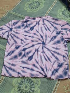 Tie-Dye Button-Up Crop Top