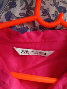 Vibrant Pink Button-Up Blouse