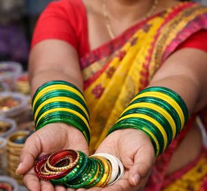 Vibrant Yellow & Green Bangles
