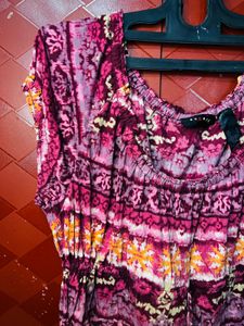 Boho Print Elasticated Waist Top