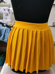 Yellow Pleated Skirt