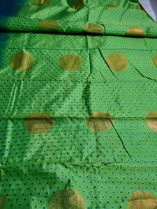 Emerald Green Semi Silk Saree