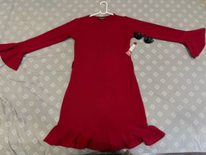 Chic Red Ruffle Dress