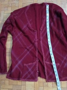 Maroon Knit Cardigan
