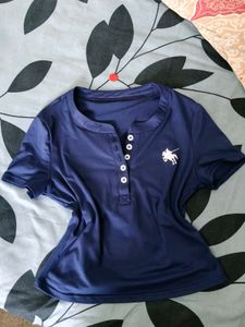 Navy Blue Polo T-Shirt with Horse Logo