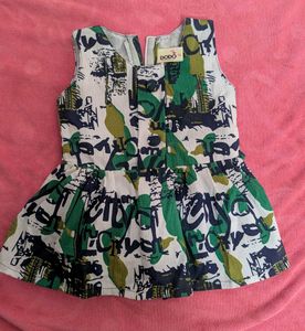 Girls Printed Fit & Flare Cotton Dress