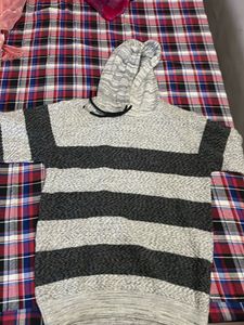 Striped Grey Hoodie