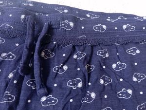 Cute Navy Sleep Shorts with Food Print