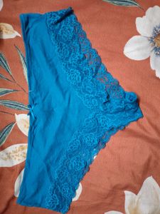 Teal Lace Trim Briefs