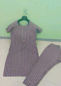 Classic Checkered Kurta Set