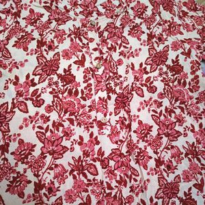 Floral Casual Print Maroon Kurti