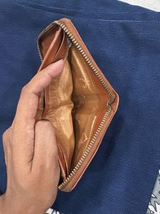 allen solly Brown Embossed Zip Around Wallet