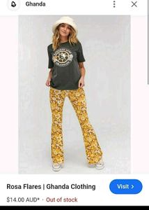 Retro Floral Bell Bottom Pants