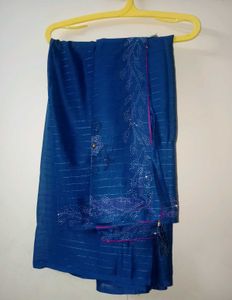 Blue Embellished Saree 💙