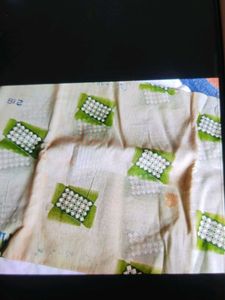 Elegant Cream &amp; Green Saree
