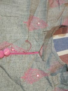 Grey Kurta with Pink Salwar