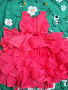 Coral Ruffle Dress