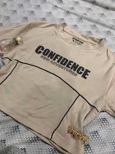 Beige Graphic T-Shirt y2k