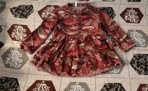 Boho Red short kurty
