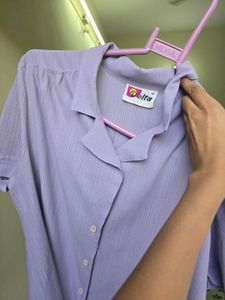 Elegant Lavender Striped Blouse