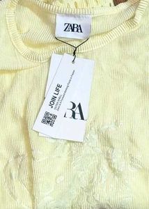 Zara Embroidered Lace Trim Top - XL