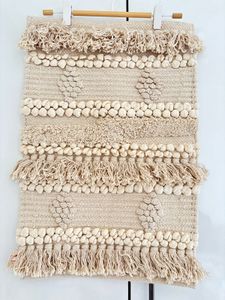 Boho Fringed and knotted long mat